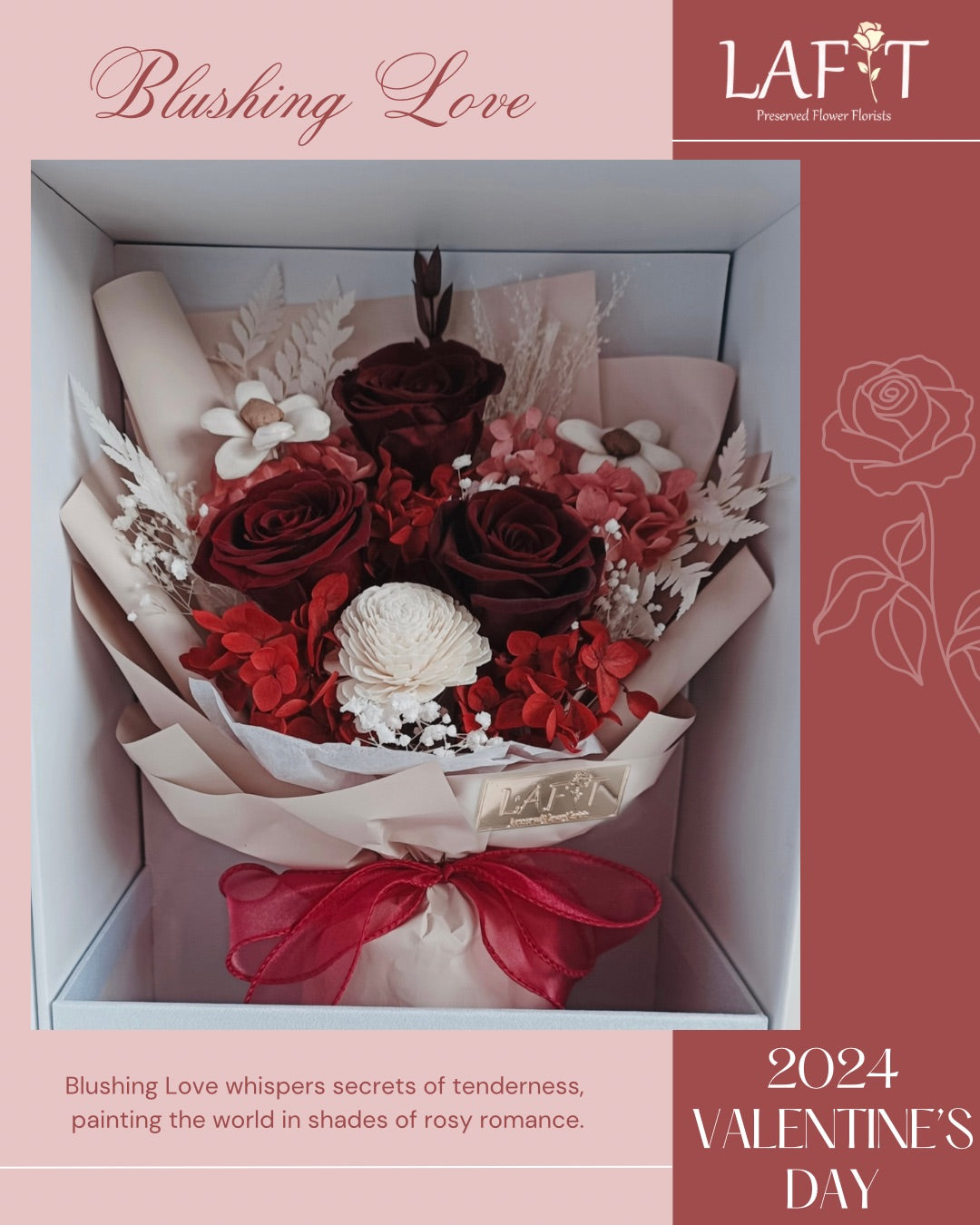 2024限定款· LAFIT花束童話書禮盒 · Blushing Love - Noble Red
