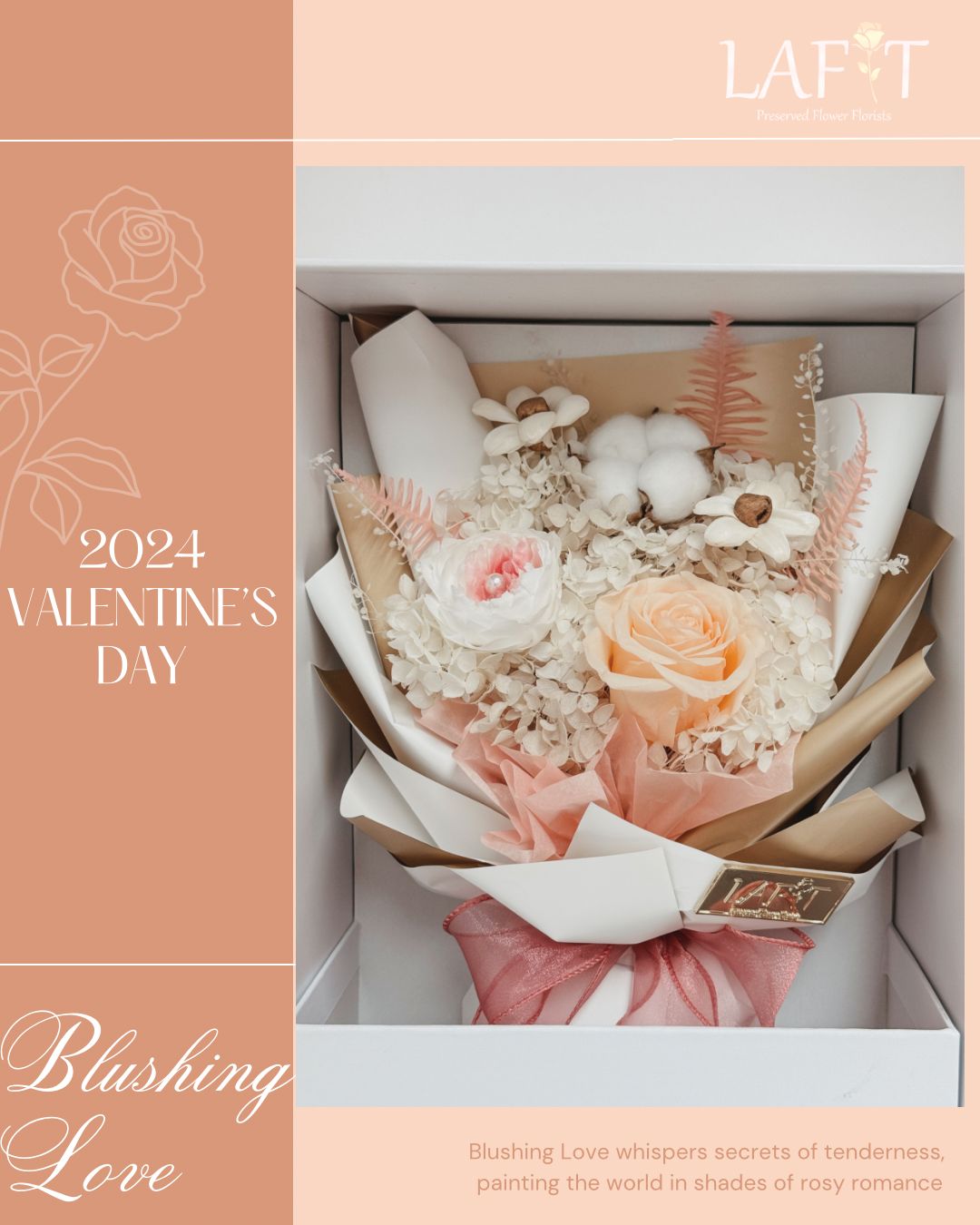 LAFIT Valentine’s Day 2024 · LAFIT花束童話書禮盒 · Blushing Love - Pale Peach