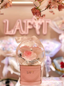 LAFIT 夢幻浪漫櫻粉色永生花藝擺設 · Rose Sparkling Bubble - Sakura Pink