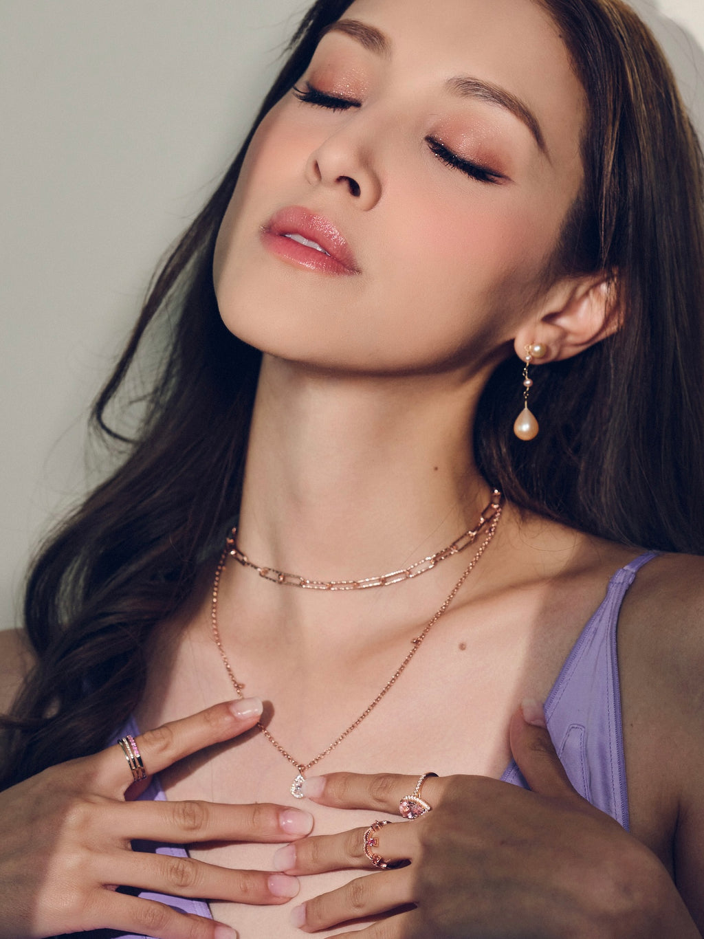 LAFIT· Ruddy Blush - Earrings 蜜桃粉嫩少女感珍珠耳環