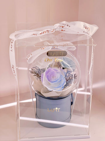 LAFIT 夢幻浪漫永生花藝擺設 · Rose Sparkling Bubble - Lilac Crystal