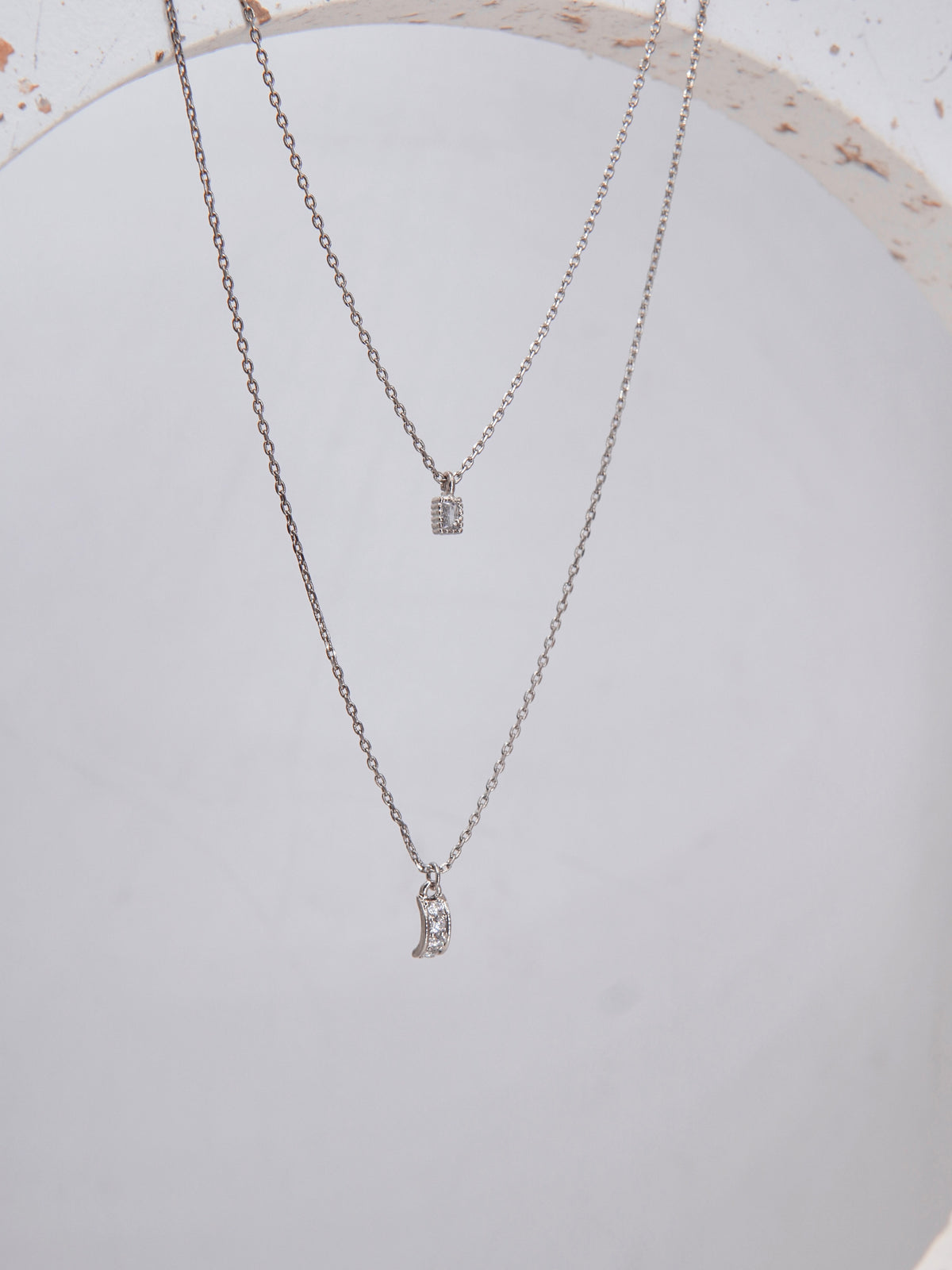LAFIT · Necklace 氣質感雙層白金色頸鏈