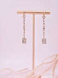LAFIT· Earrings 時尚香檳淡金長耳環