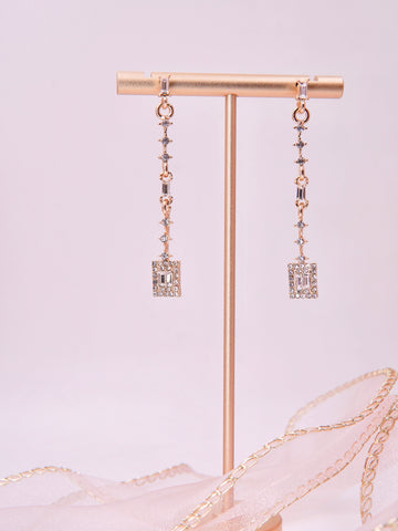 LAFIT· Earrings 時尚香檳淡金長耳環