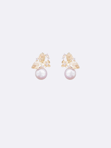 LAFIT · The Spring Love- Earrings 貴氣淡金樹葉珍珠耳環