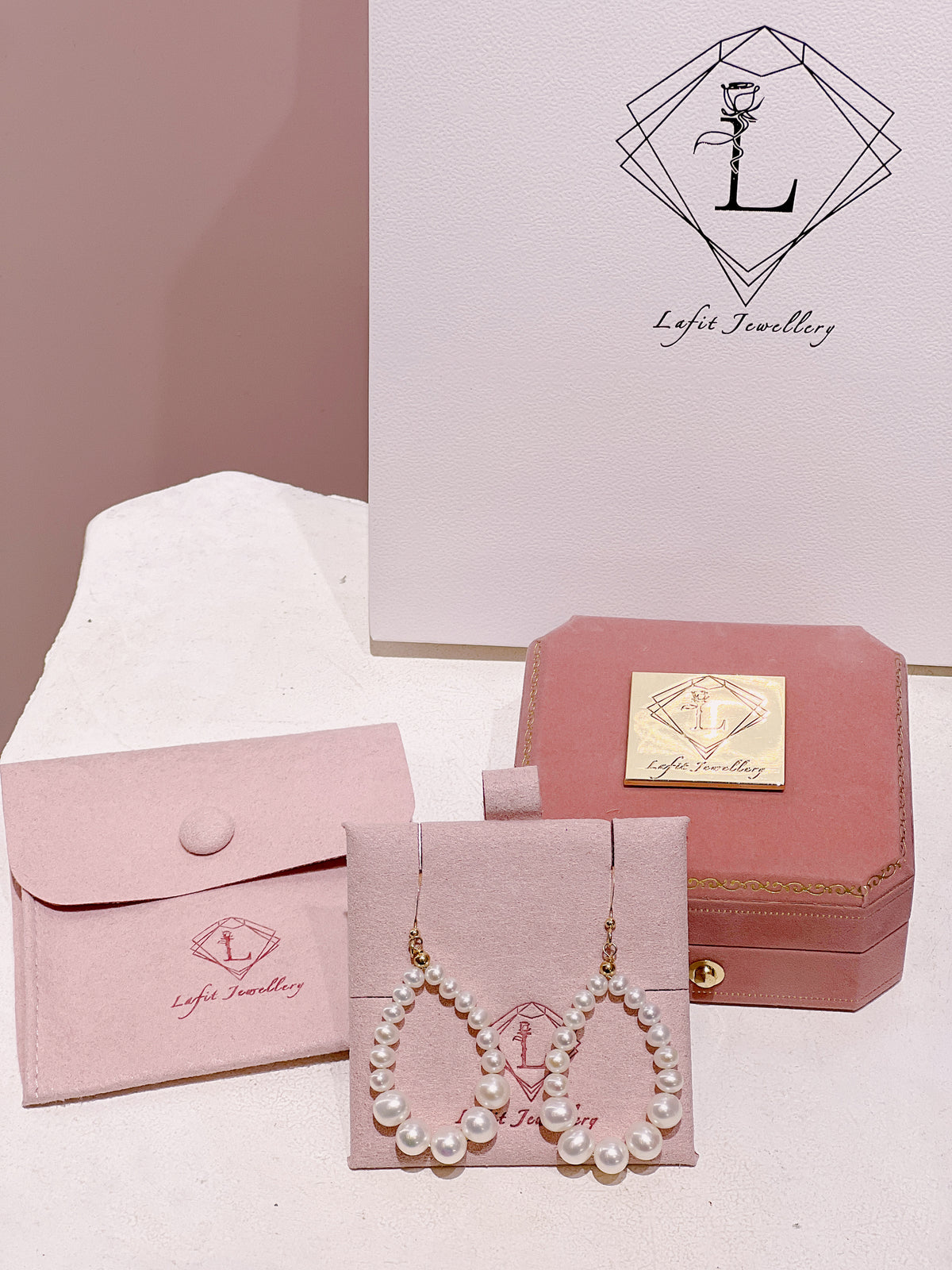 LAFIT · Pearly Blossom- Earrings 優雅粉澤珍珠耳環