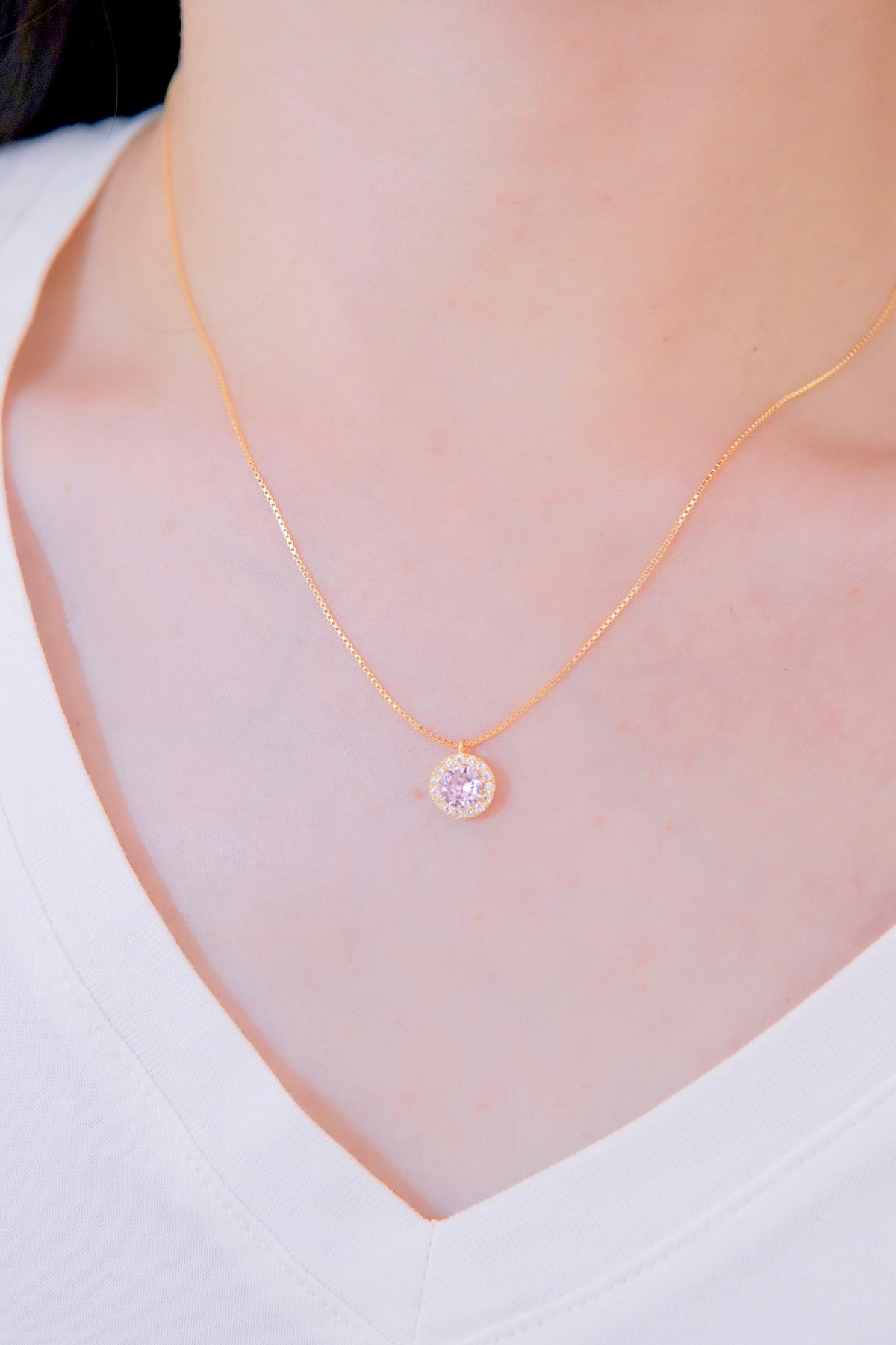 LAFIT· Pinky Bubble - Necklace 少女夢幻閃耀粉鑽頸鏈