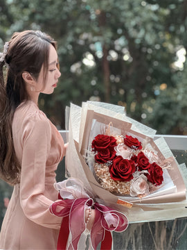 LAFIT 夢幻浪漫永生花束 • Diamond Loveland系列 (Noble Red)