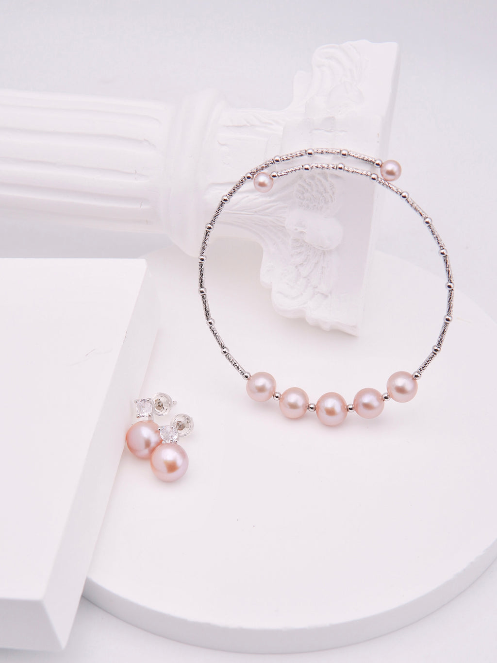 LAFIT· Misty Drops - Gift Set 精緻小巧淡水珍珠首飾套組(Bangle & Earrings)