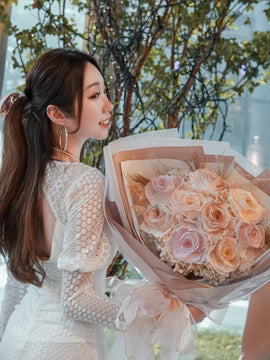 LAFIT夢幻浪漫永生花束• Diamond Loveland系列 (Elegant Pink)