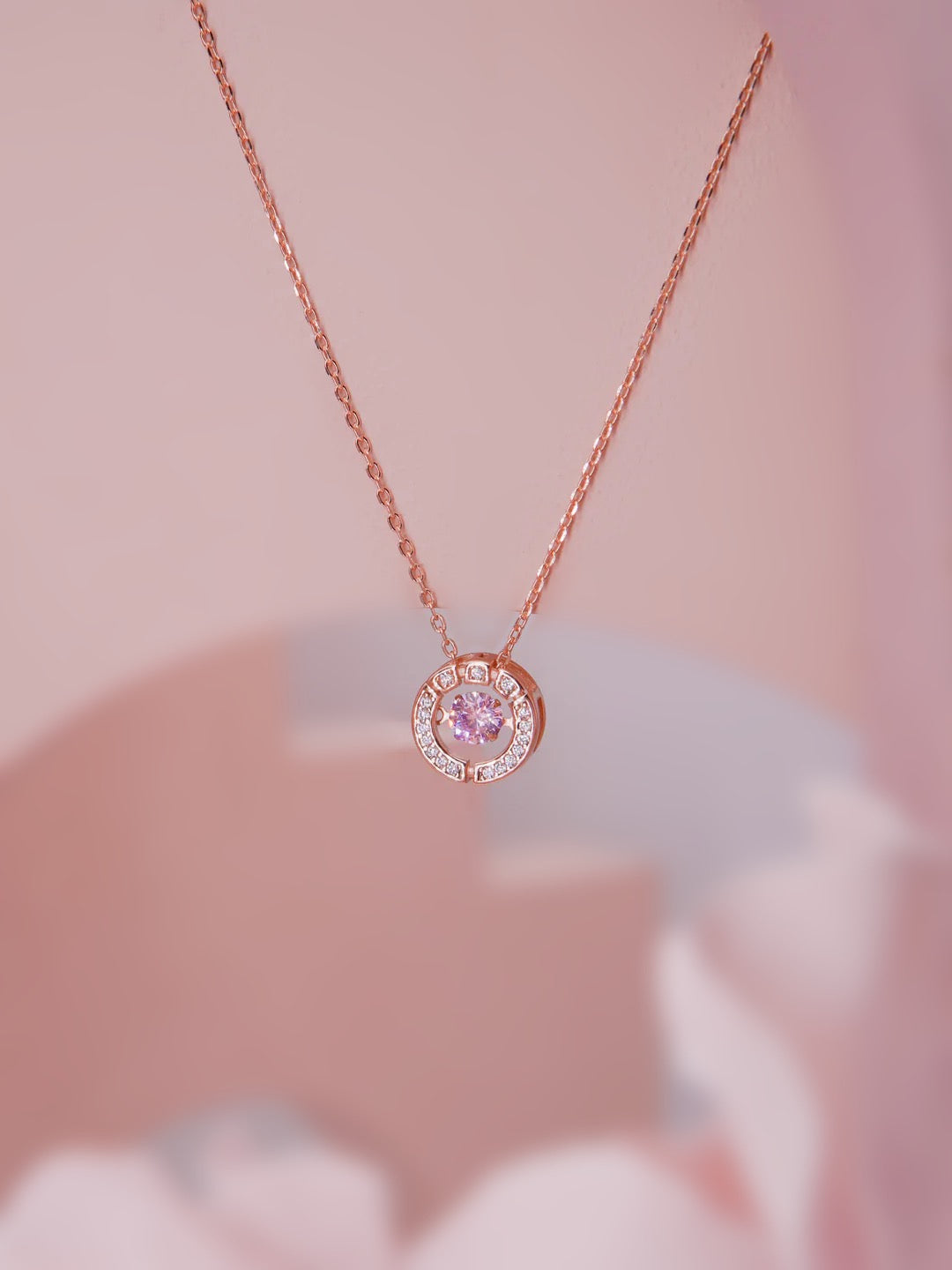 LAFIT· Petal Sunset - Necklace 花之日落粉鑽款頸鏈