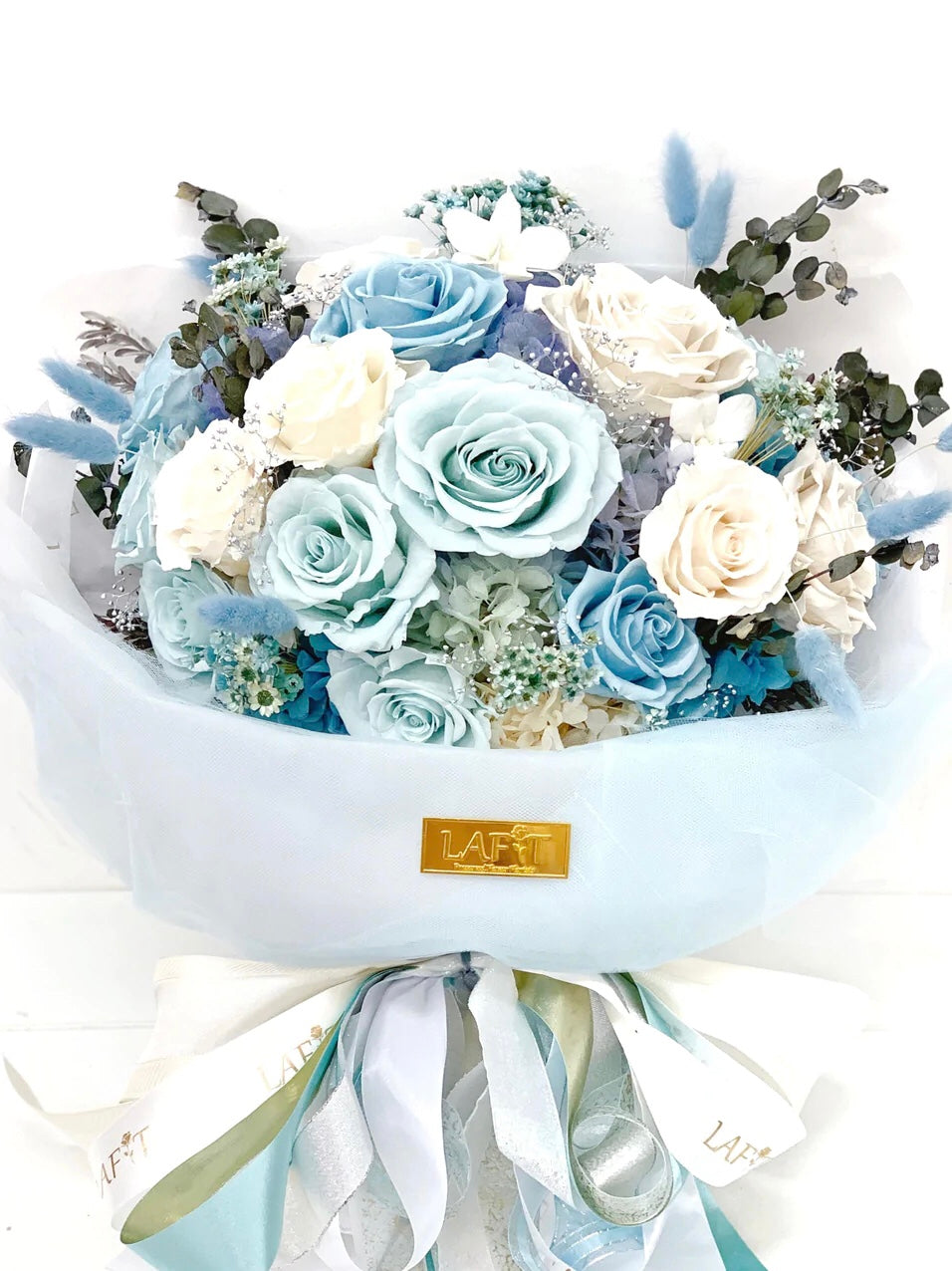 LAFIT法式優雅永生花束 • My Kinda Perfect系列 (Classic Tiffany Blue) 24 Stems