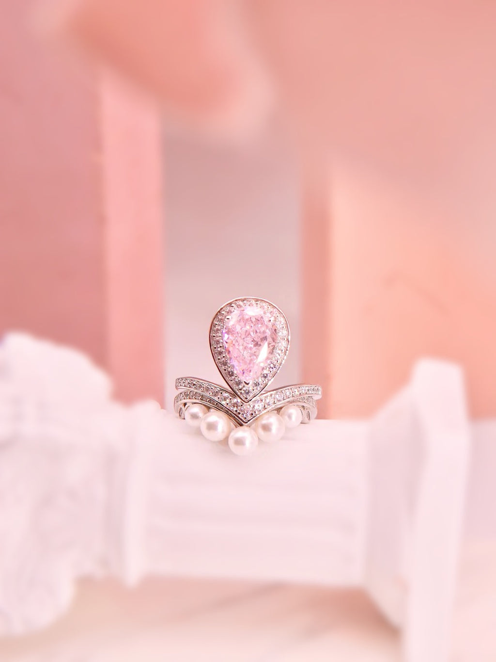LAFIT· Heart of Venus (Sakura Pink) - Ring  仙氣櫻粉摩根石雙層戒指