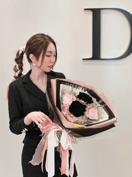 LAFIT夢幻浪漫永生花束 • Diamond Loveland系列 (Black Pink)