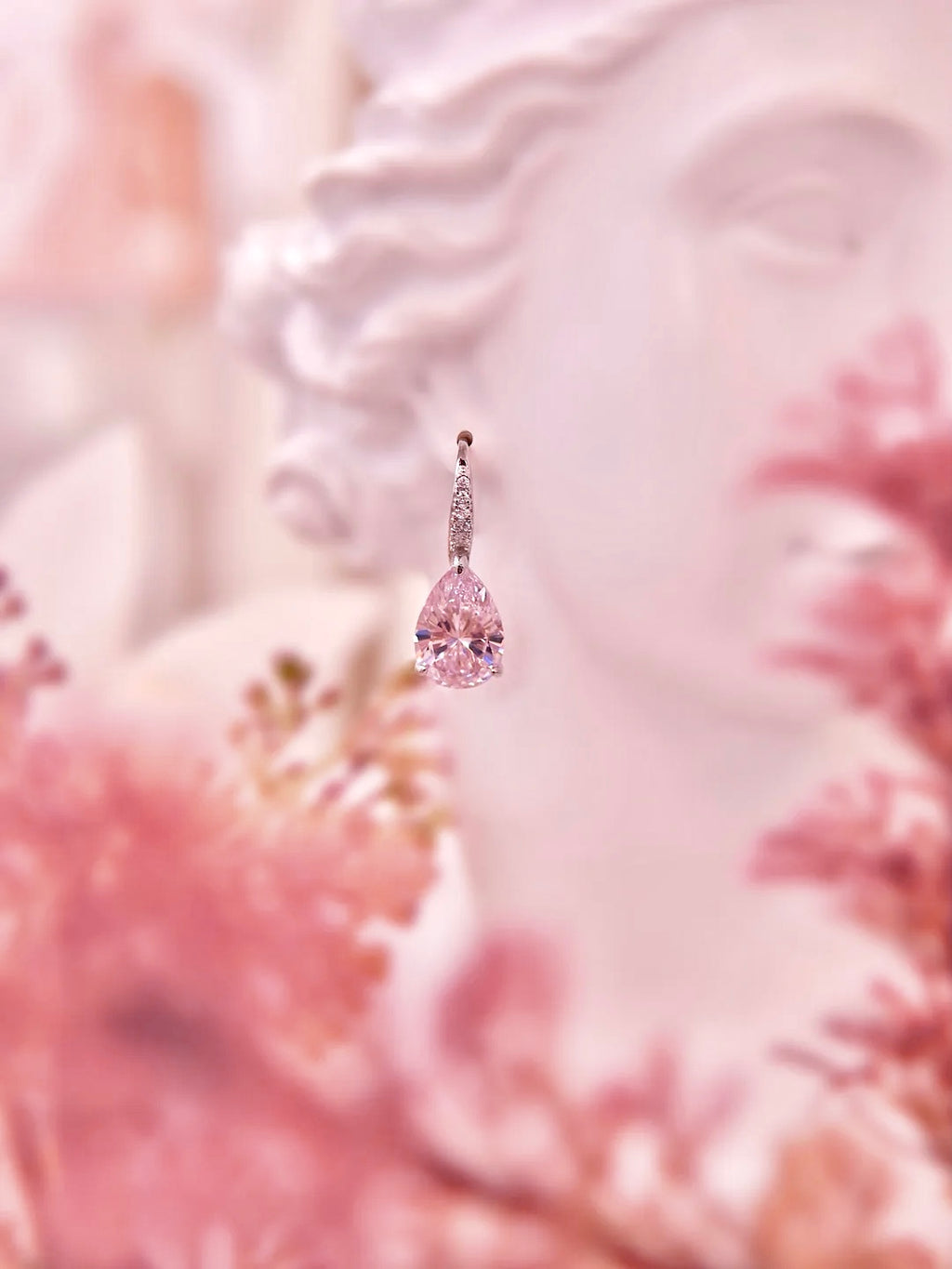 LAFIT · Sakura Petal - Earrings 春櫻心瓣少女淡粉寶石耳環